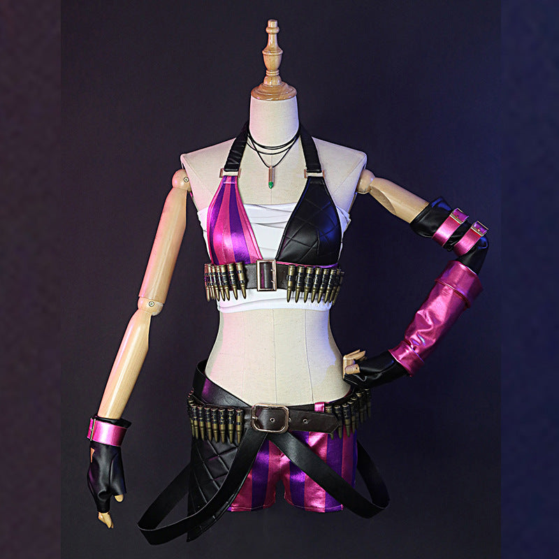 LOL League of Legends Jinx Silk Storming Loli Cosplay Clothing Game Anime Costumes Full Set
