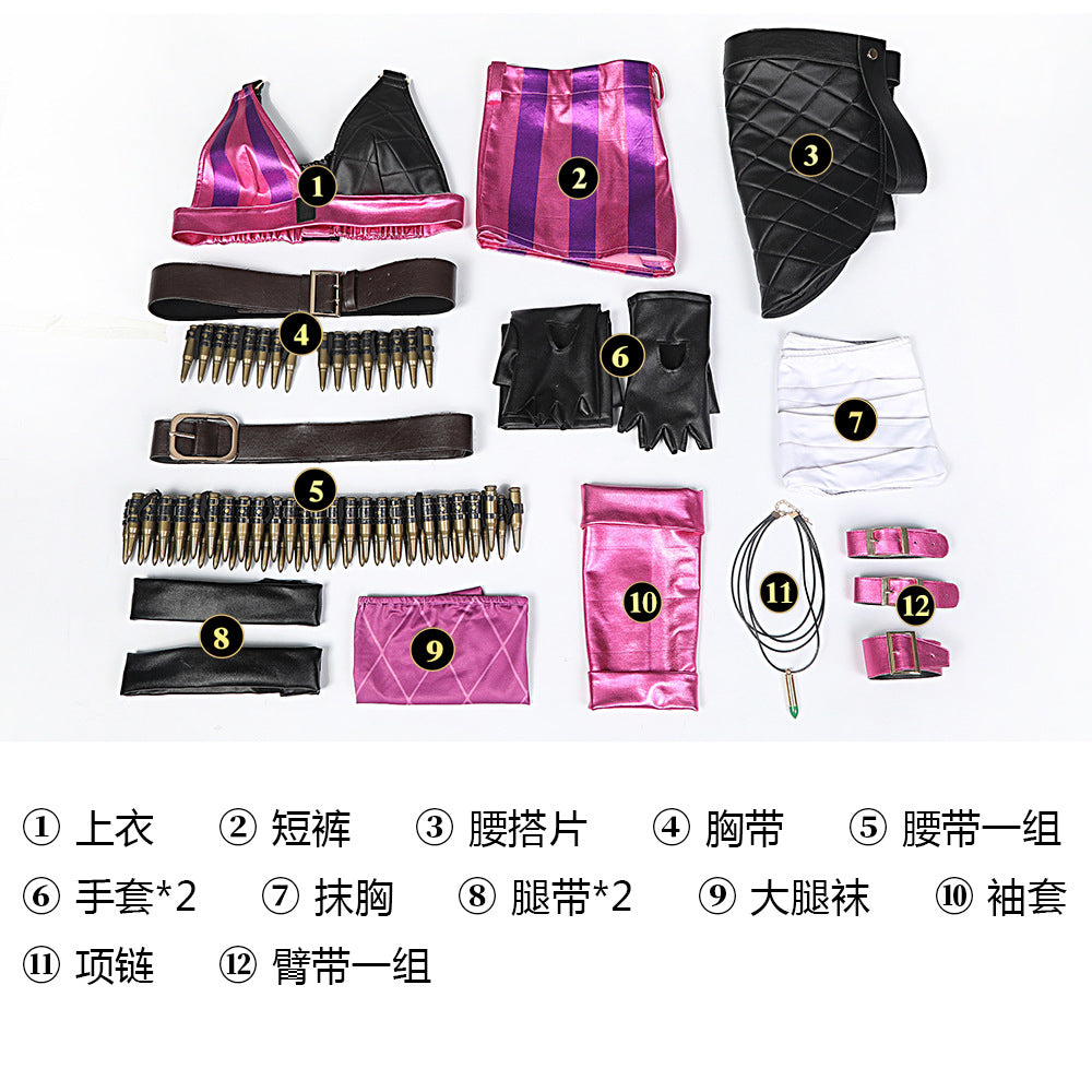LOL League of Legends Jinx Silk Storming Loli Cosplay Clothing Game Anime Costumes Full Set
