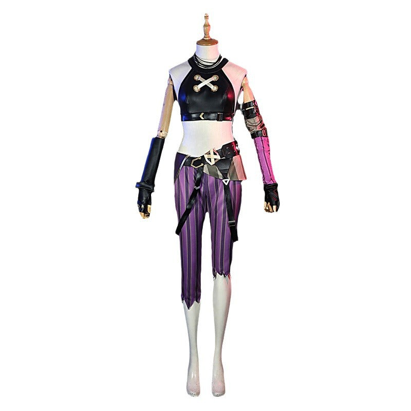 LOL League of Legends Battle of the Twin Cities Jinx Cosplay Costume Game Outfit Full Set
