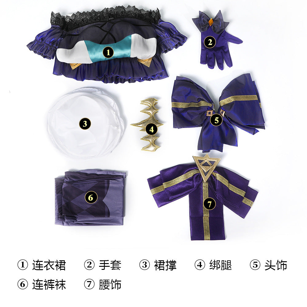 LOL League of Legends Lingrova Gwen Cosplay Costume Dress Full Set