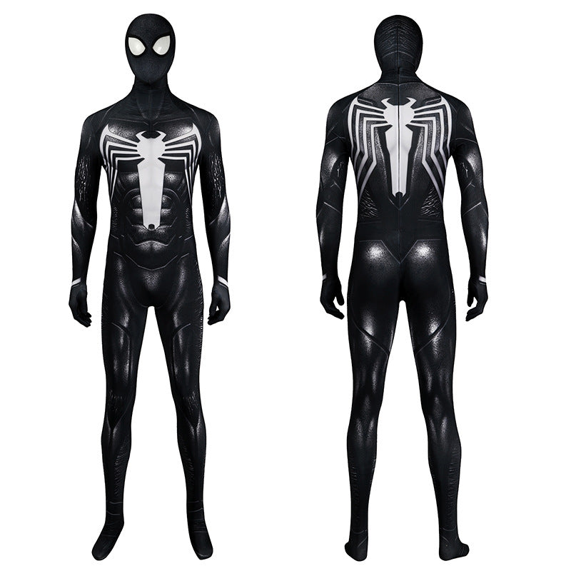 Marvel Spider-Man 2 Venom Cosplay Suit Printed Tights Headwear Suit Superhero Costume Male