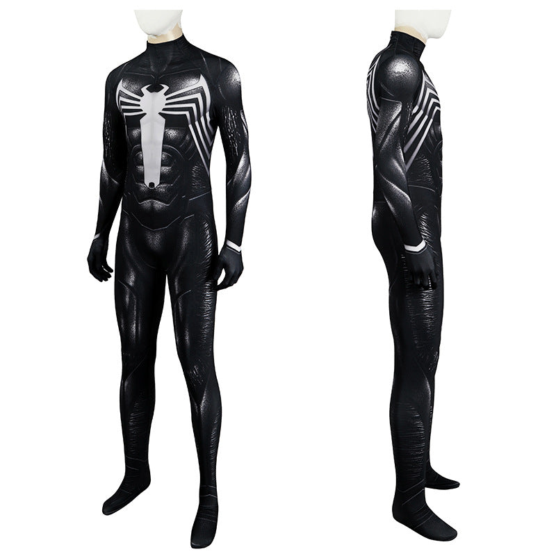 Marvel Spider-Man 2 Venom Cosplay Suit Printed Tights Headwear Suit Superhero Costume Male
