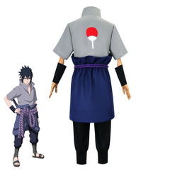 Naruto Shippuden Sasuke Uchiha Cosplay Costume Complete Set Gray