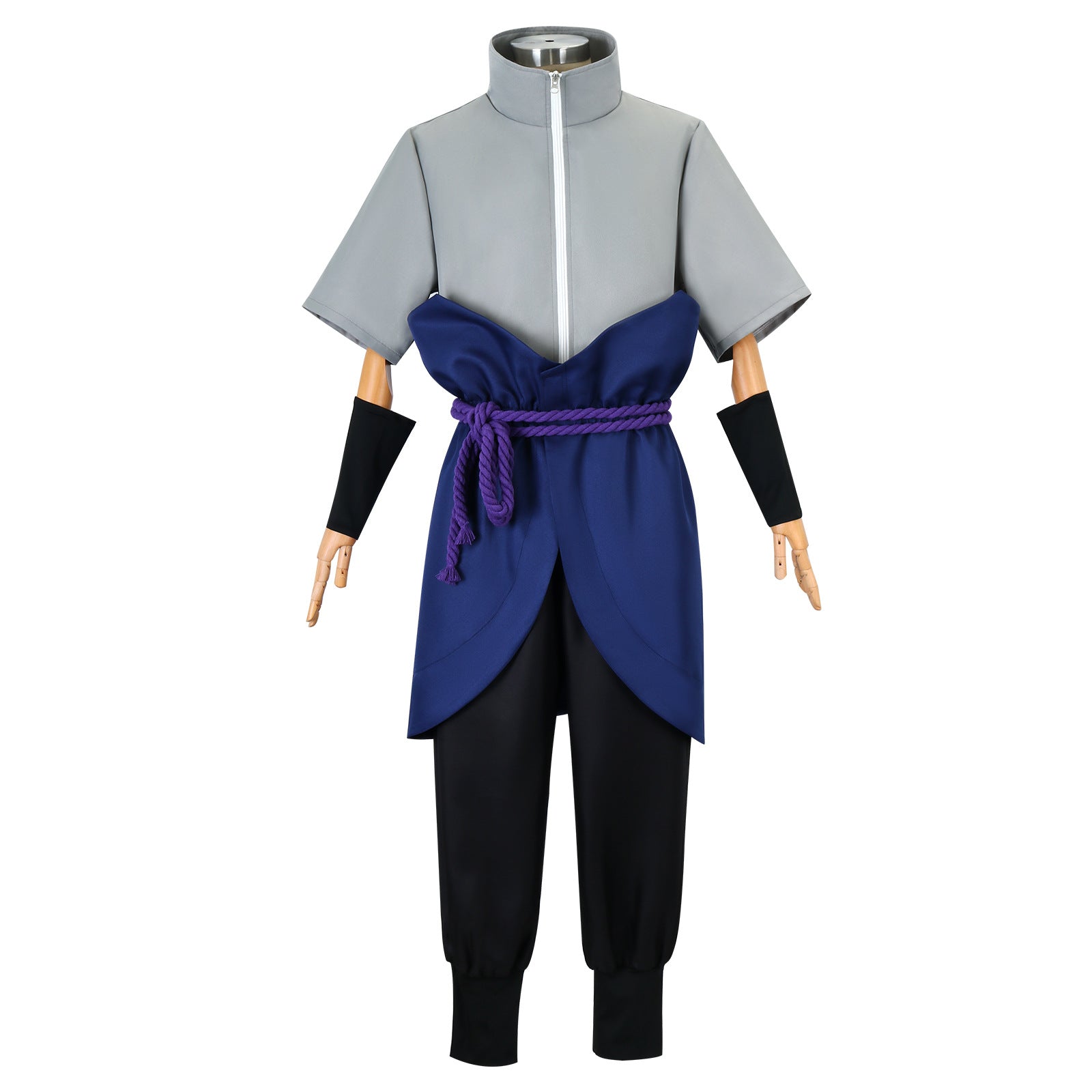 Naruto Shippuden Sasuke Uchiha Cosplay Costume Complete Set Gray