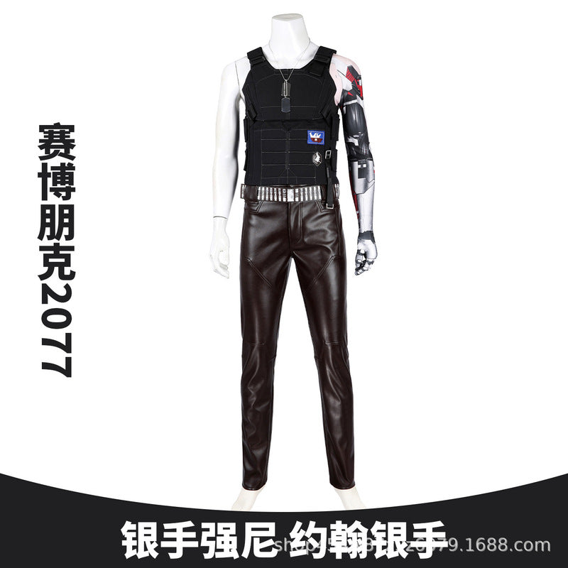 Cyberpunk Lederjacke Cosplay Kostüm Set