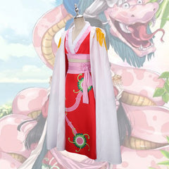 One Piece Boa Hancock the Snake Princess Cosplay Costume Red Cheongsam Suit