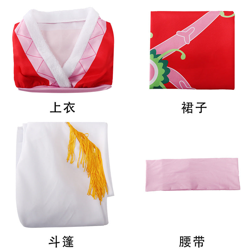 One Piece Boa Hancock the Snake Princess Cosplay Costume Red Cheongsam Suit