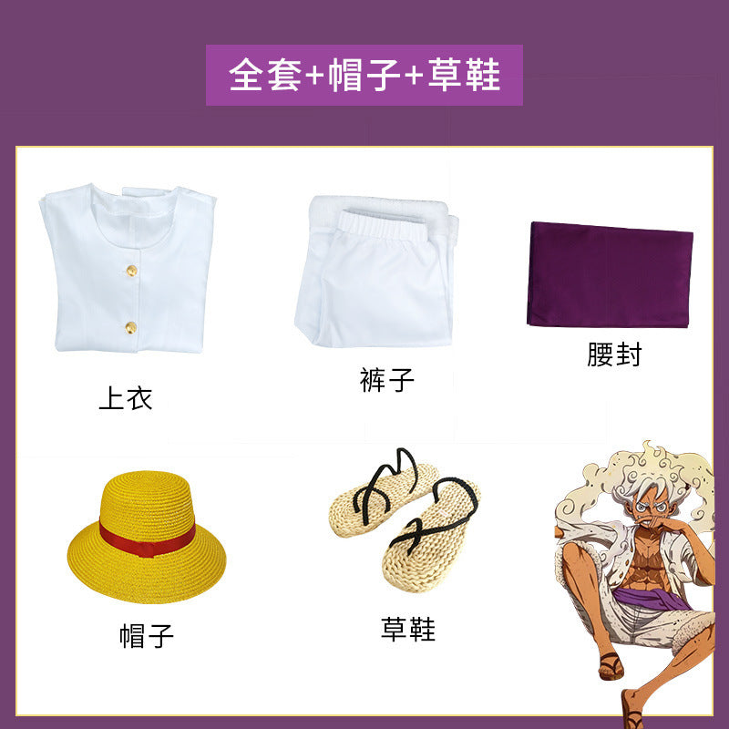 One Piece Chapter Wano Country Sun God Nika Luffy Cosplay Costume Set