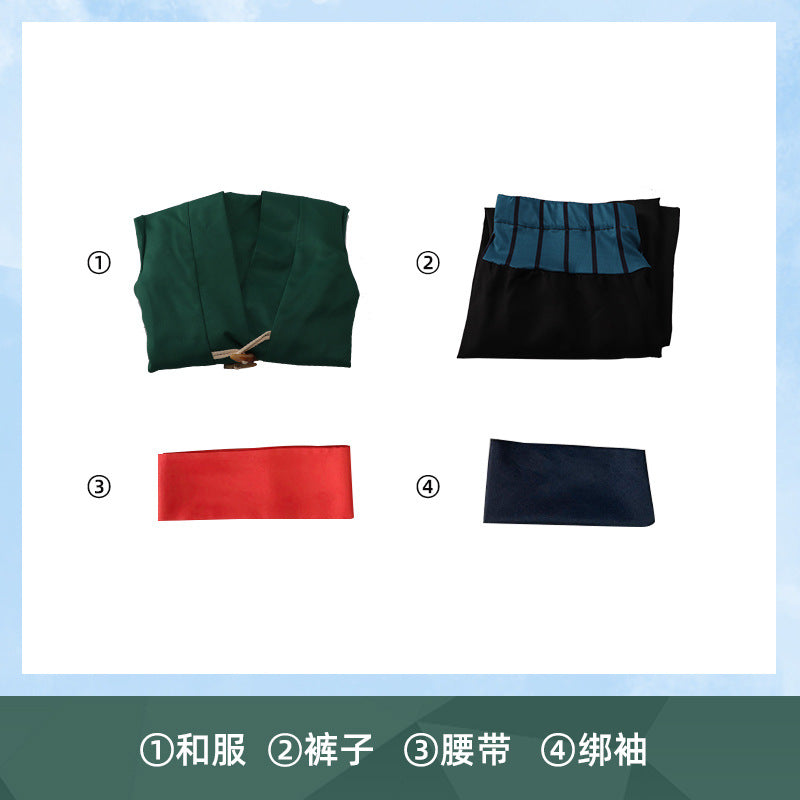 One Piece Chapter Wisteria Country - Roronoa Zoro Cosplay Anime Outfit Set