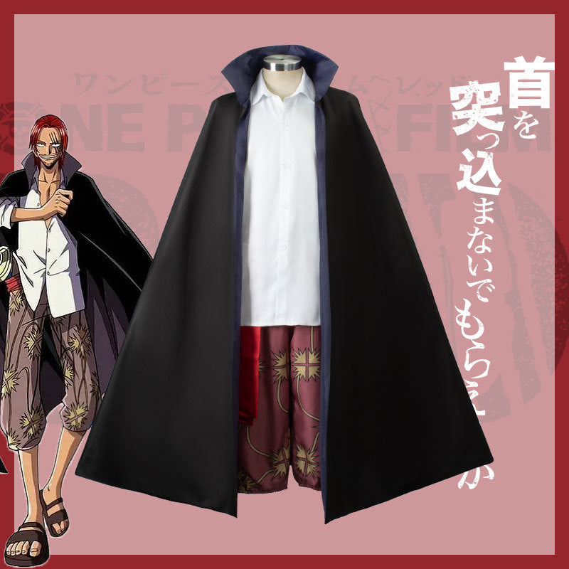 One Piece Shanks Cosplay Clothing Shirt Jacket Costume Complete Set