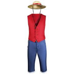 Live-action film One Piece Luffy costume hat full cosplay costume set