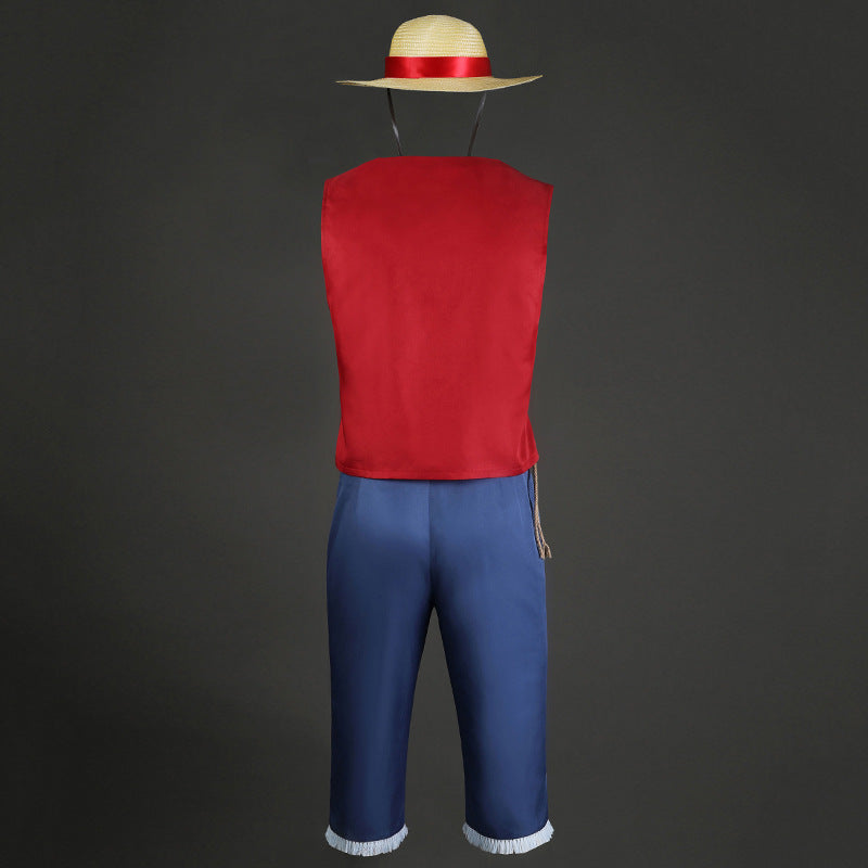 Live-action film One Piece Luffy costume hat full cosplay costume set