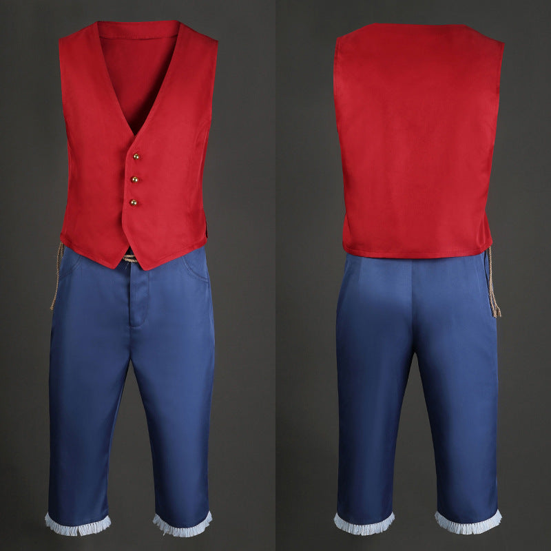 Live-action film One Piece Luffy costume hat full cosplay costume set