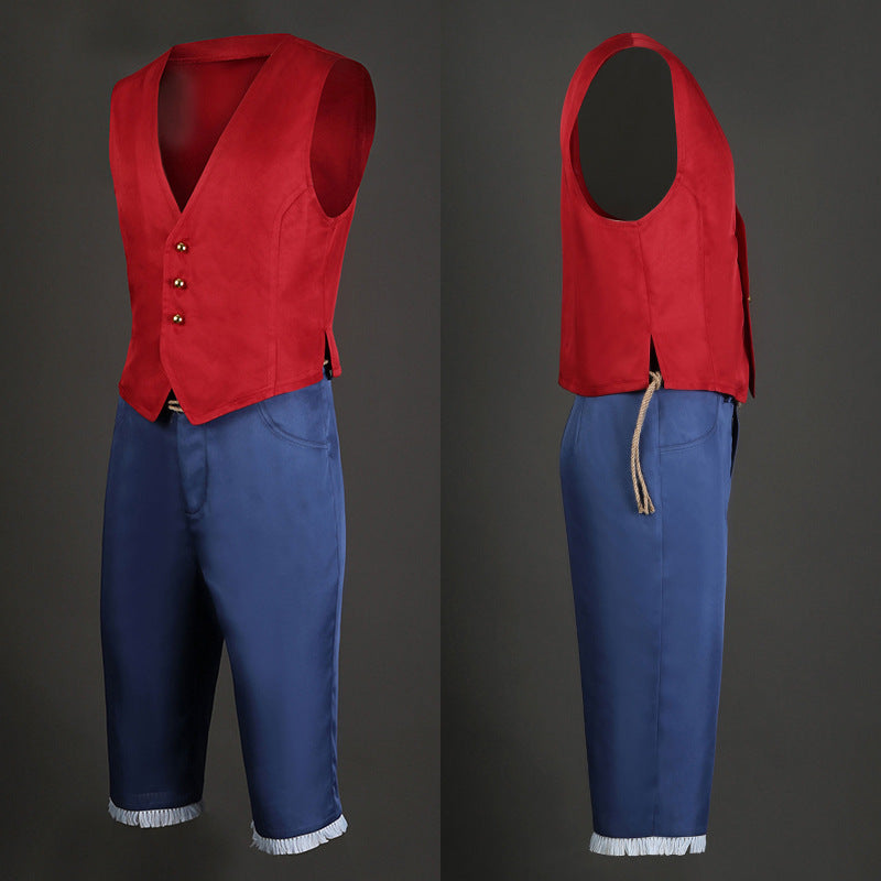 Live-action film One Piece Luffy costume hat full cosplay costume set