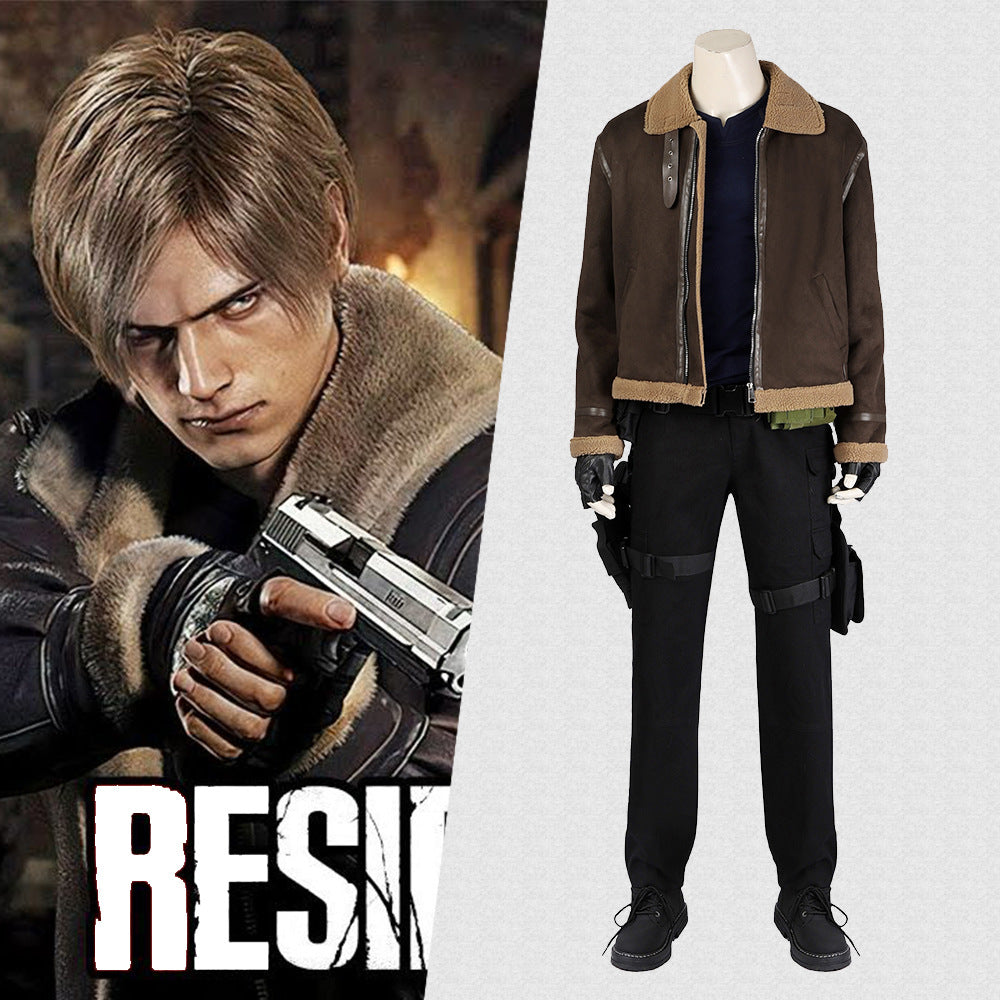 Resident Evil 4 Remake Leon Scott Kennedy Cosplay Costume Full Set