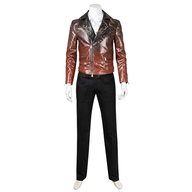 Resident Evil 4 Remake Luis Sera Cosplay Costume Leather Jacket Jacket Set