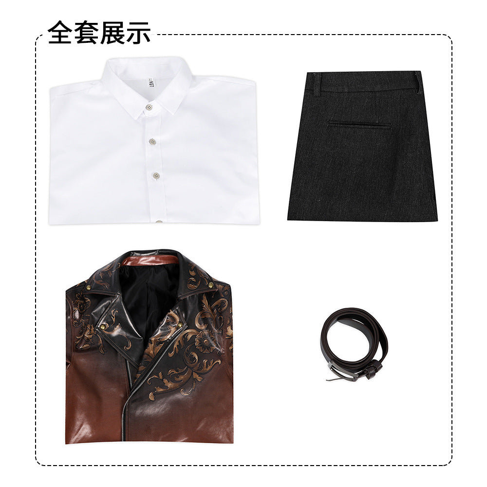 Resident Evil 4 Remake Luis Sera Cosplay Costume Leather Jacket Jacket Set