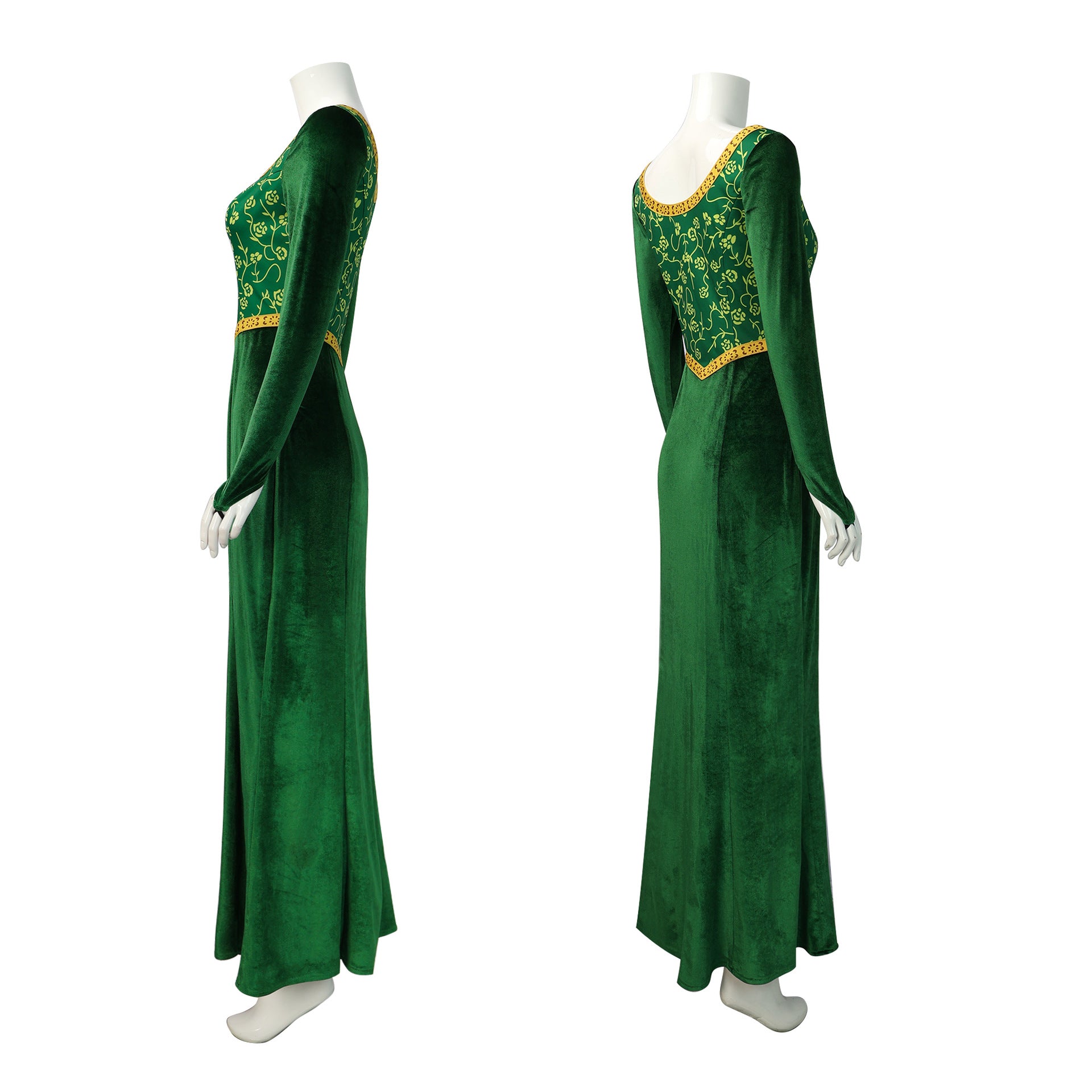 Shrek the Musical Princess Fiona Cosplay Costume Green Long Dress