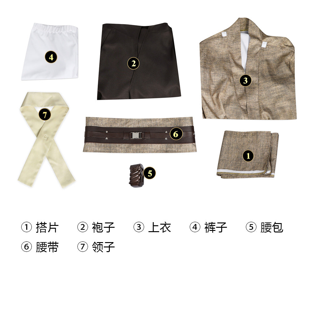 Movie Star Wars: Episode II - Attack of the Clones Mace Windu Cosplay Costume Set