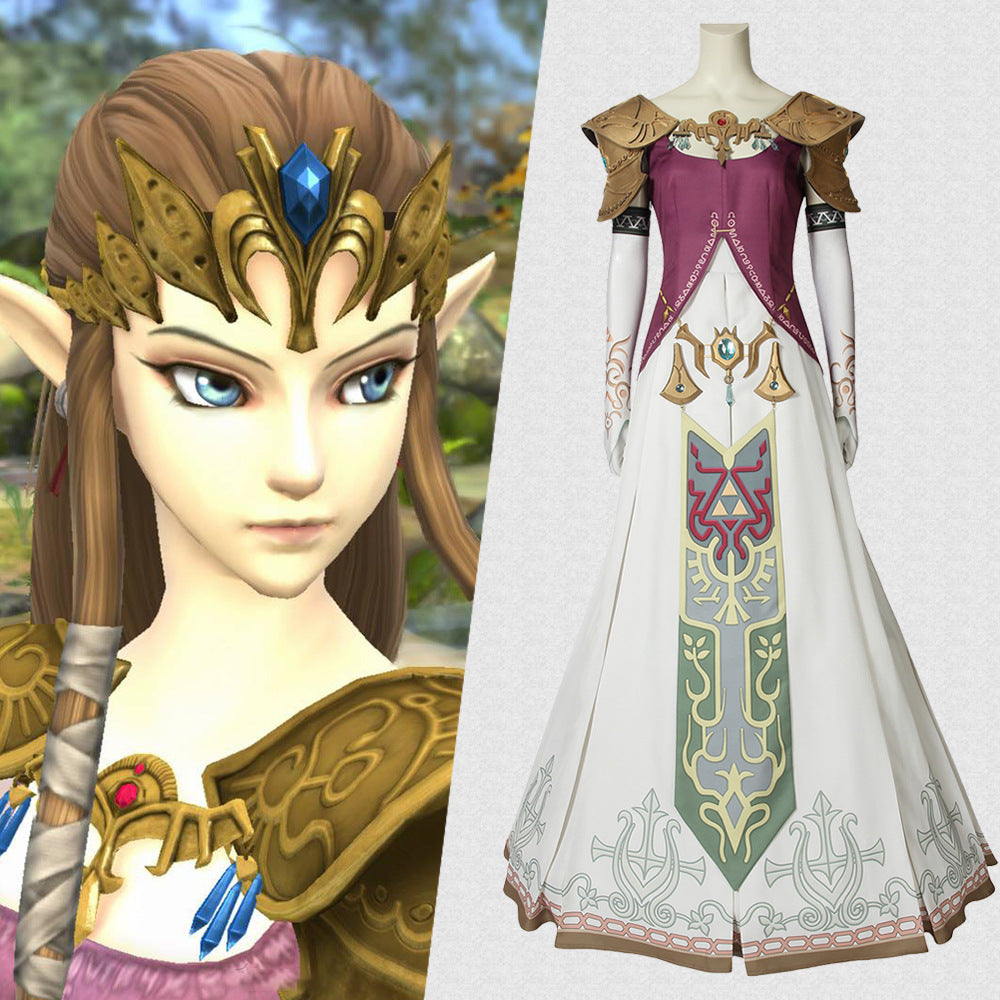 The Legend of Zelda Twilight Princess Princess Zelda Cosplay Costumes Full Set of Court Dresses