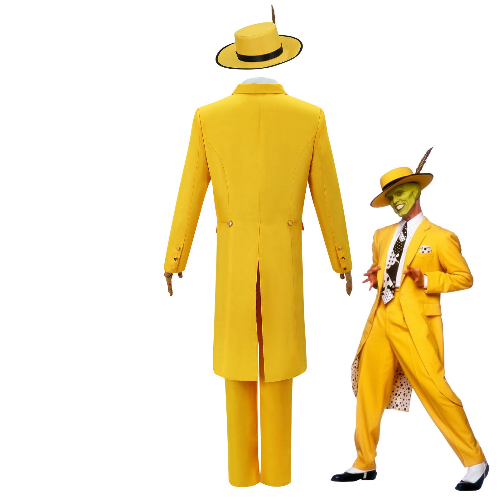 The Mask Jim Carrey Cosplay Costume Clothing Hat Full Set