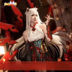 Irelia League of Legends Kostuem Cosplay Damen Weiss Rot
