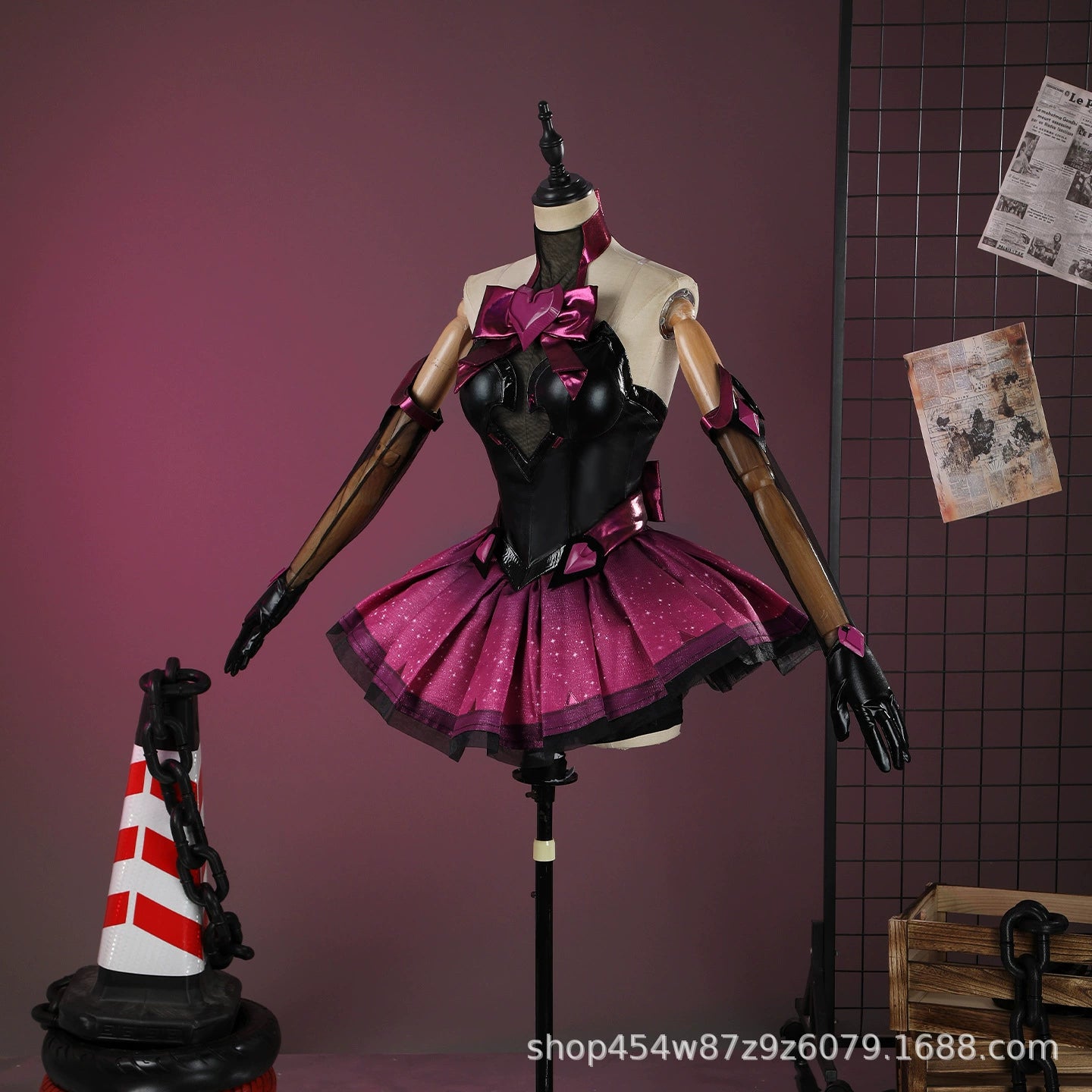 D.Va Magical Girl Overwatch Kleid Cosplay Kostuem Damen Schwarz Rosa