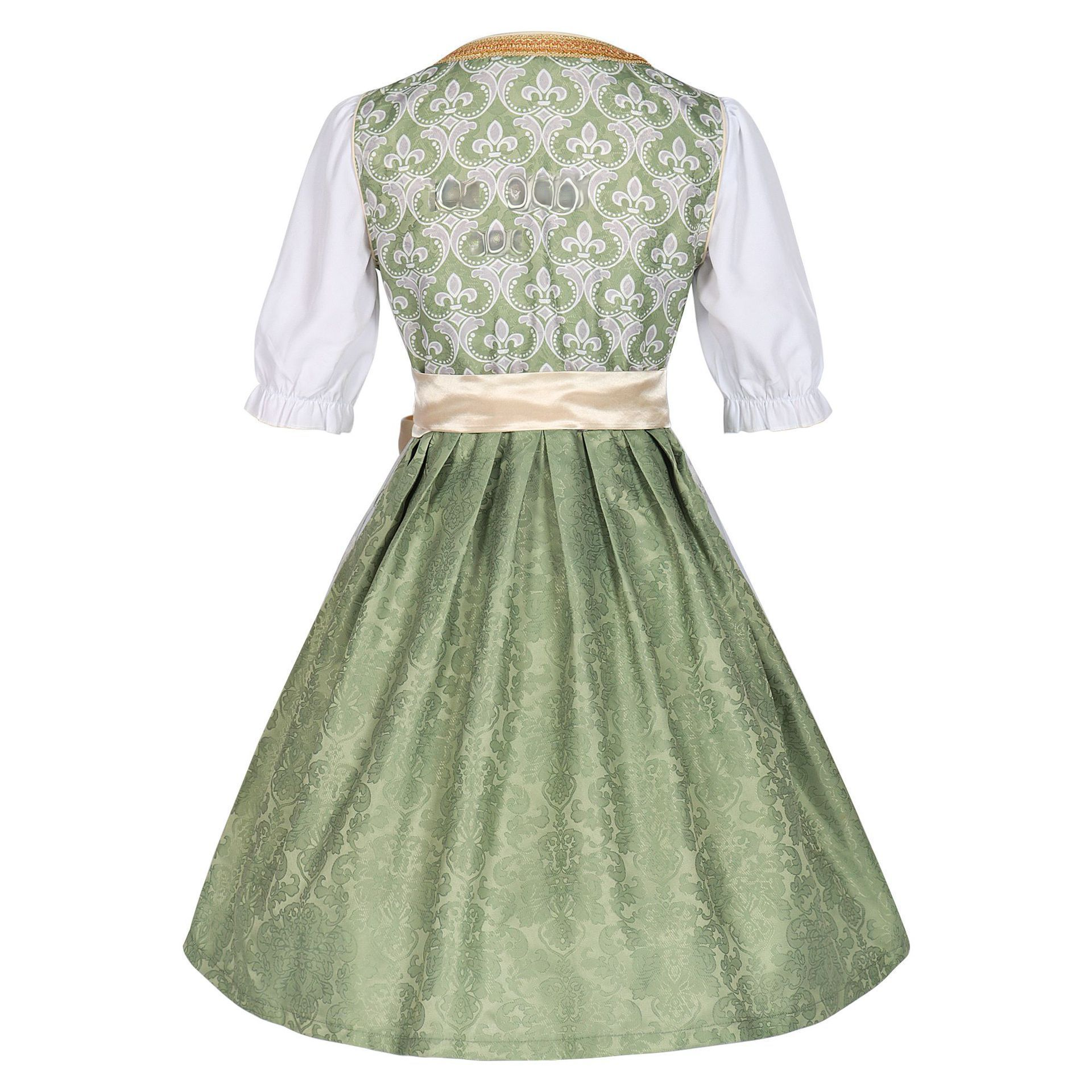 München Jacquard-Dirndl – edles Bierfest Trachtenkleid mit Spitze, DAMEN