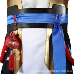 Wuyang Overwatch 2 Wuxia Anzug Cosplay Kostuem Damen Weiss Blau Gold