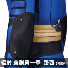 Lucy Fallout Vault Jumpsuit Cosplay Kostuem Damen Blau Beige