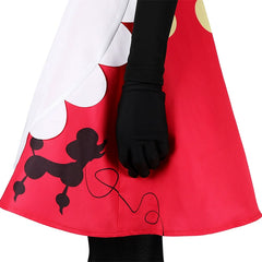 Niffty Hazbin Hotel Dienstmädchen-Kleid Cosplay Kostuem Damen Weiss Rot