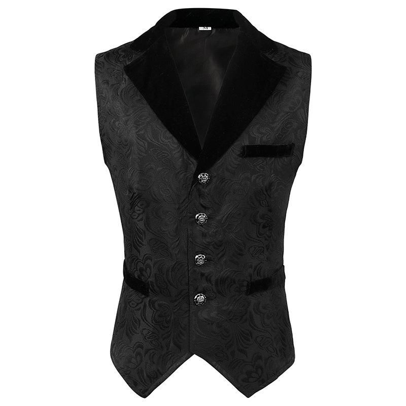 Premium-Weste – schwarze Hochzeitsweste, HERREN
