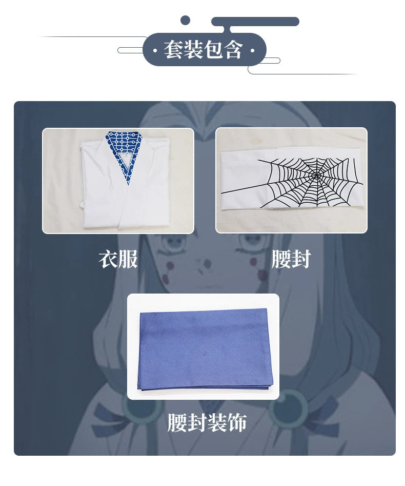 Demon Slayer Charaktere Kimono-Set Cosplay Kostuem Damen Weiß Rot