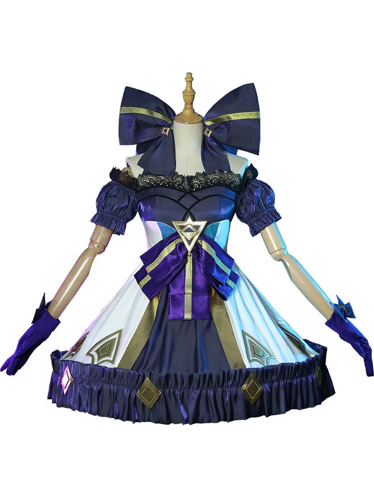 Gwen League of Legends Lolita-Kleid Cosplay Kostuem Damen Blau