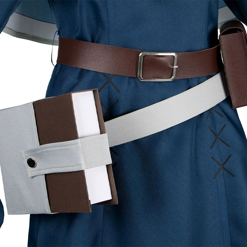 Marcille Delicious in Dungeon Magier-Robe Cosplay Kostuem Damen Blau