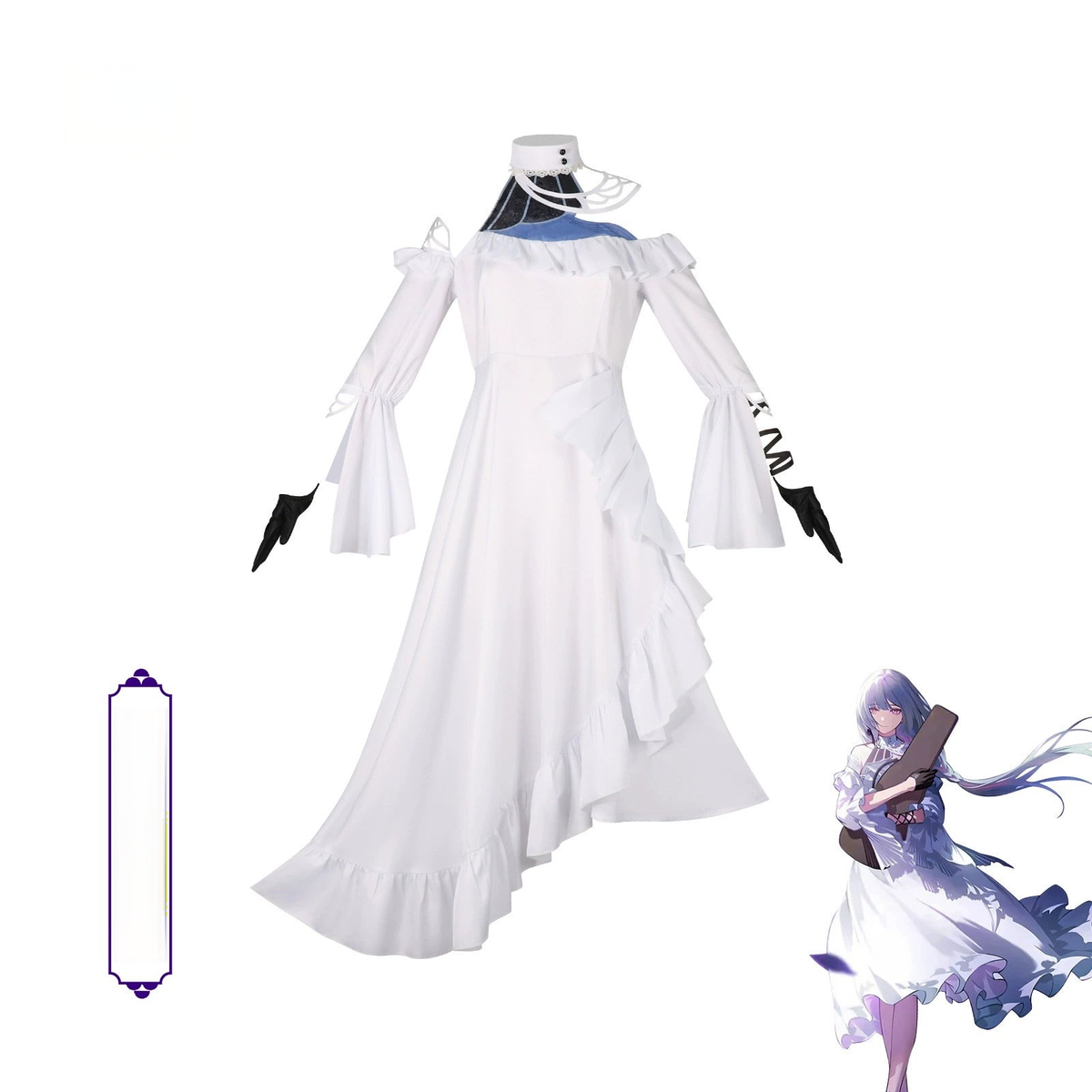 Phrolova Wuthering Waves Weißes Kleid Cosplay Kostuem Damen Weiß