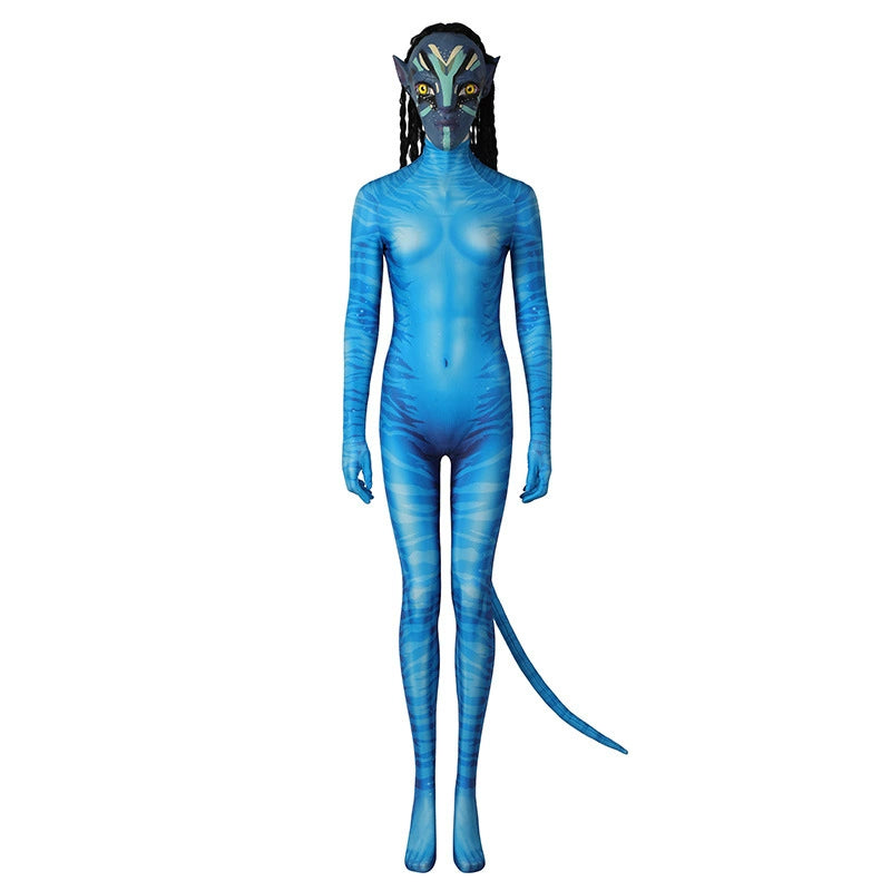 Neytiri Avatar Bodysuit Cosplay Kostuem Damen Blau