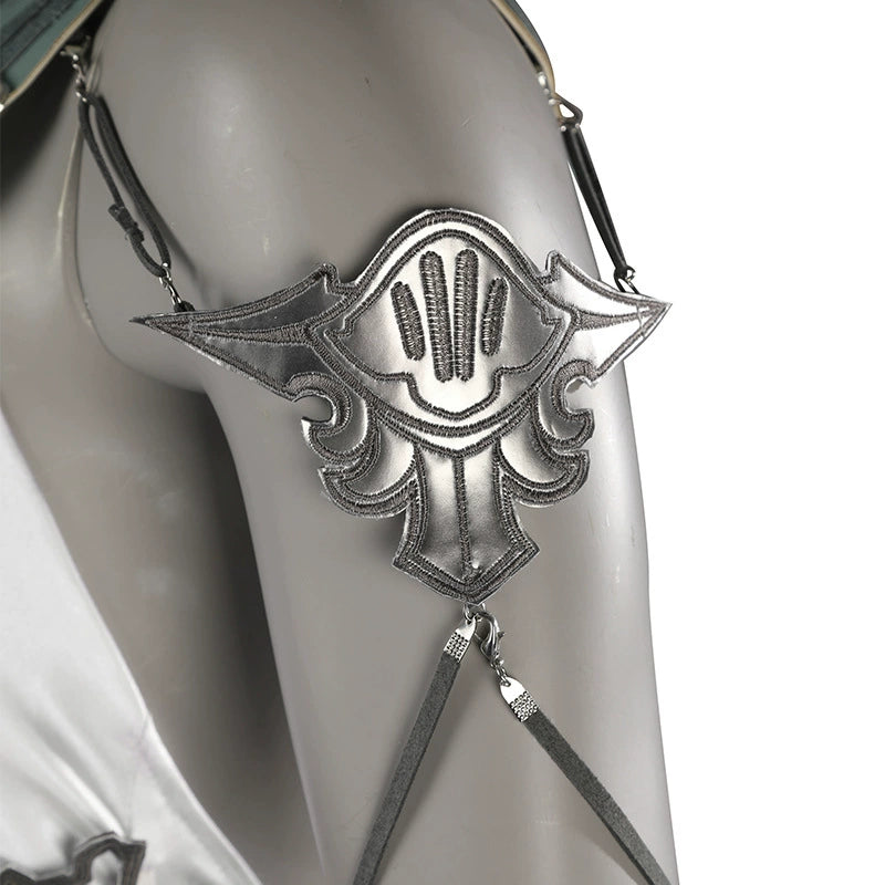 Tifa Final Fantasy VII Buehnenkleid Cosplay Kostuem Damen Weiss Tuerkis