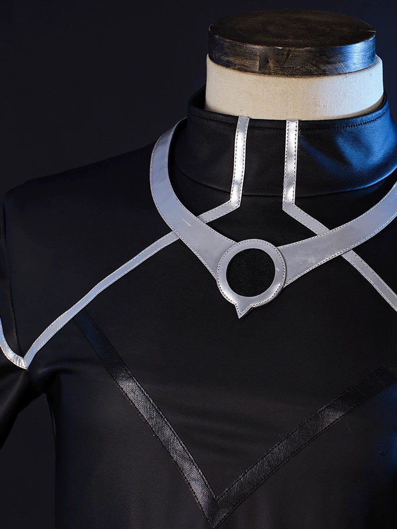Ezreal League of Legends Buehnen-Outfit Cosplay Kostuem Damen Schwarz Gold
