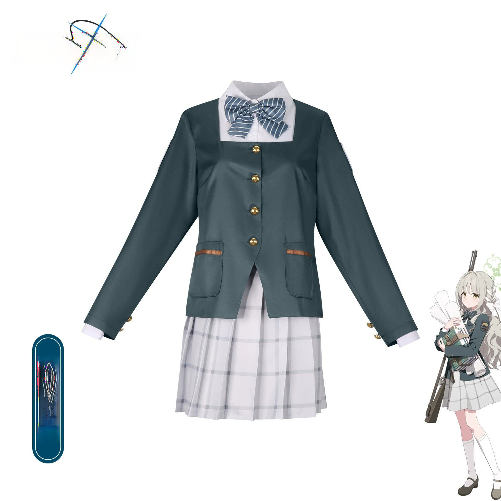 Mio Blue Archive JK-Uniform Cosplay Kostuem Damen Blau