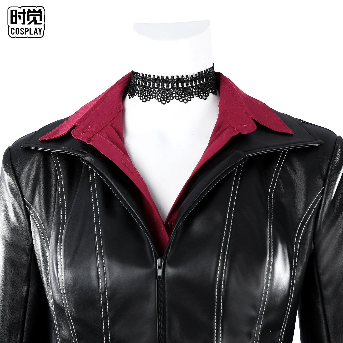 Ada Wong Resident Evil Schwarzes Lederjacken-Set Cosplay Kostuem Damen