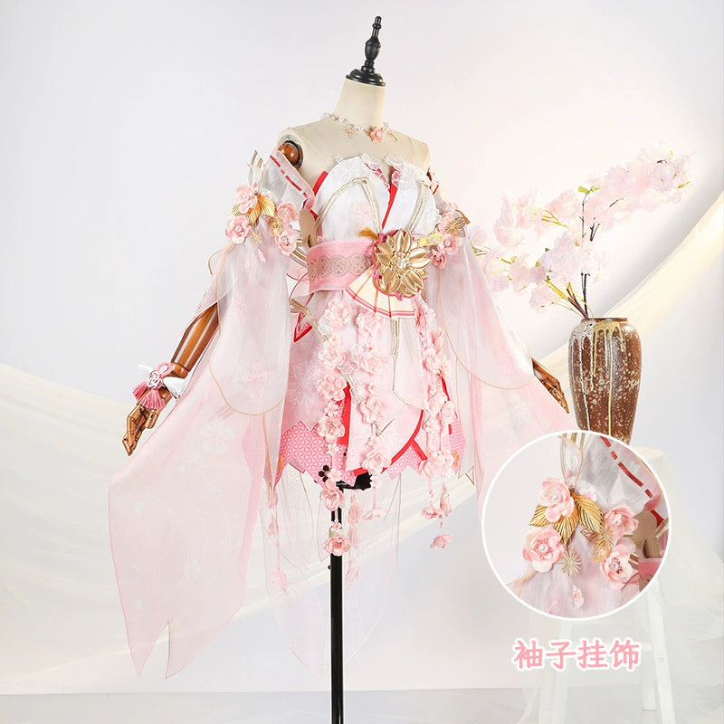 Hu Tao Naraka Bladepoint Kimono Cosplay Kostuem Damen Rosa