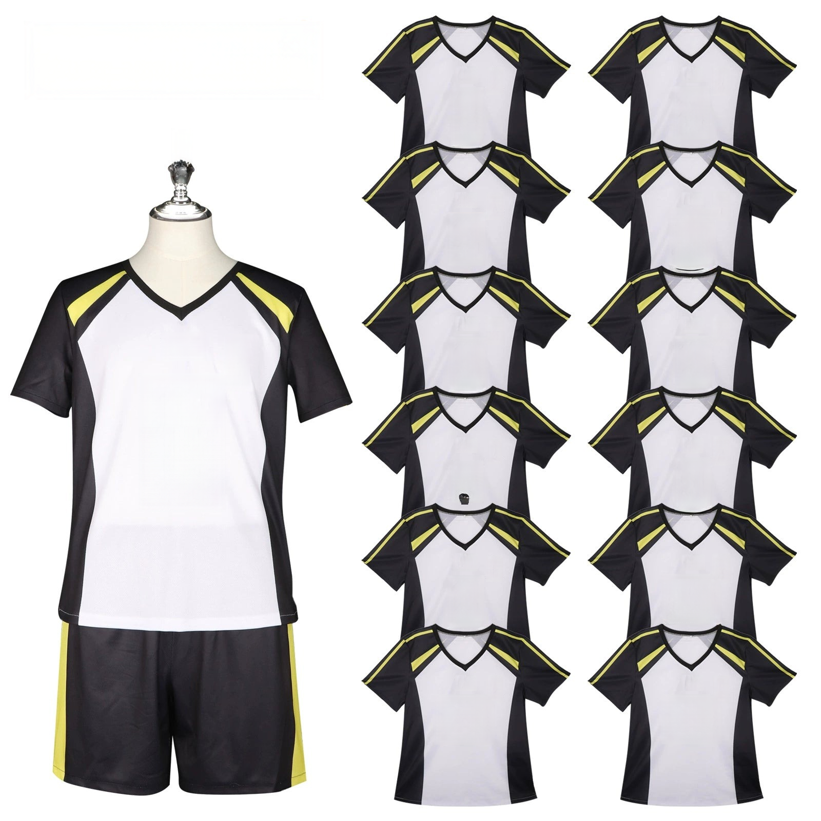 Bokuto Haikyuu Volleyball-Set Cosplay Kostuem Damen Weiß Schwarz