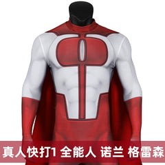 Omni-Man Mortal Kombat Kampfanzug Cosplay Kostuem Damen Rot
