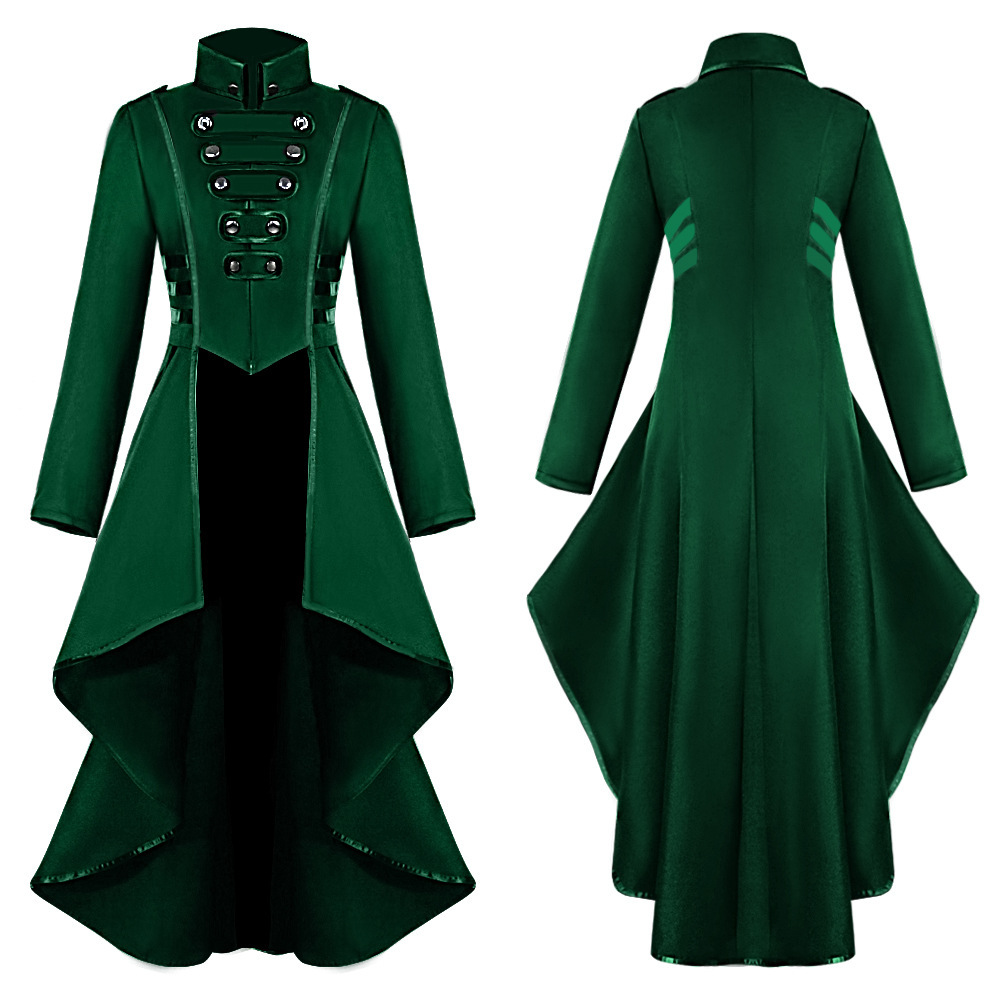 Damen Frackjacke – asymmetrischer Gothic Mantel für Halloween, DAMEN