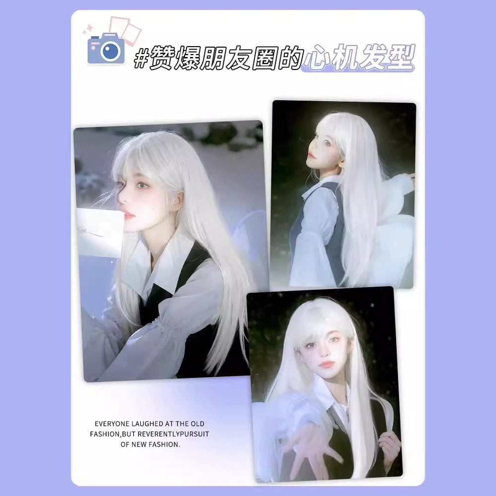 White Bangs Cosplay Peruecke Damen
