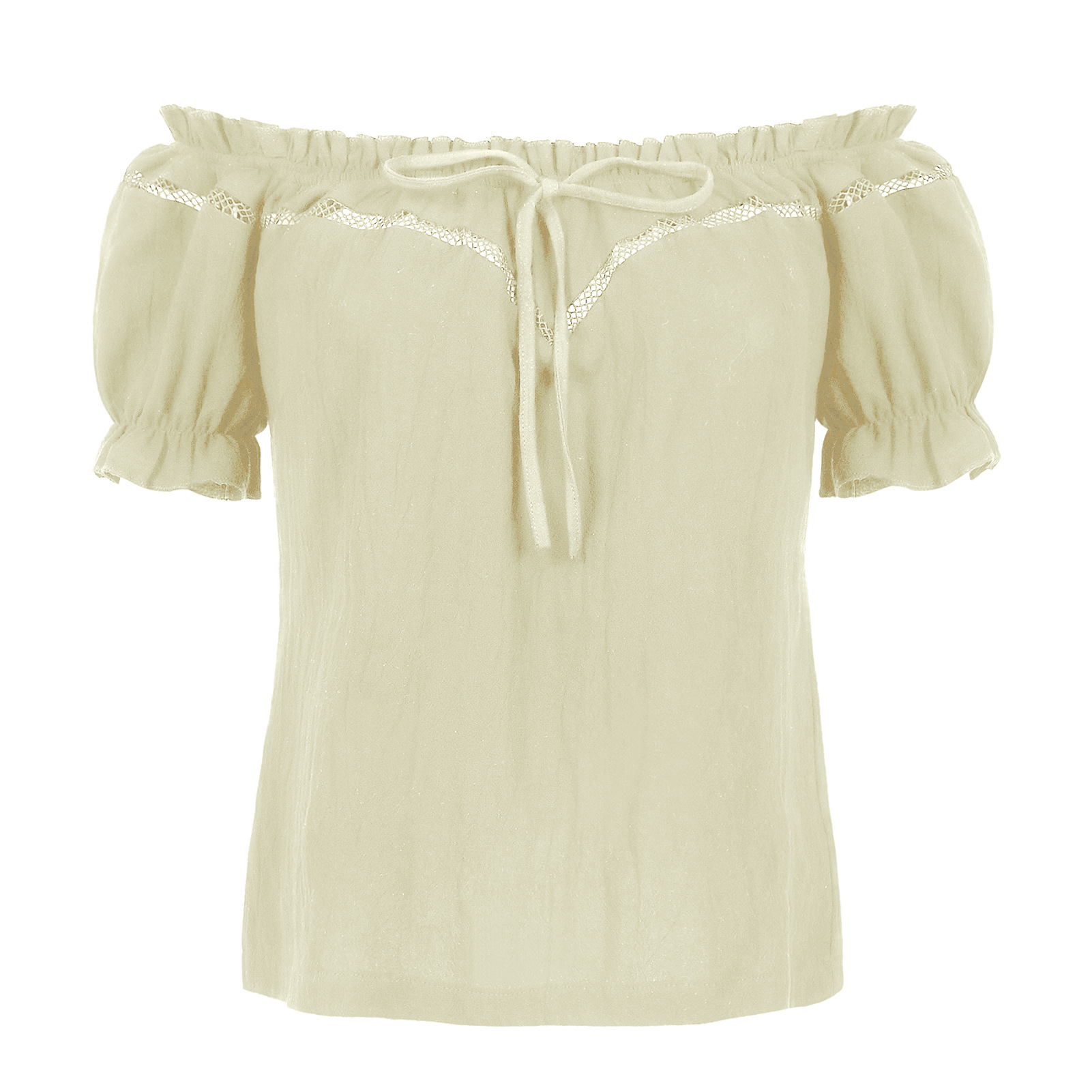 Schulterfreie Renaissance-Bluse SALE – Sommer Puffärmel-Top, DAMEN