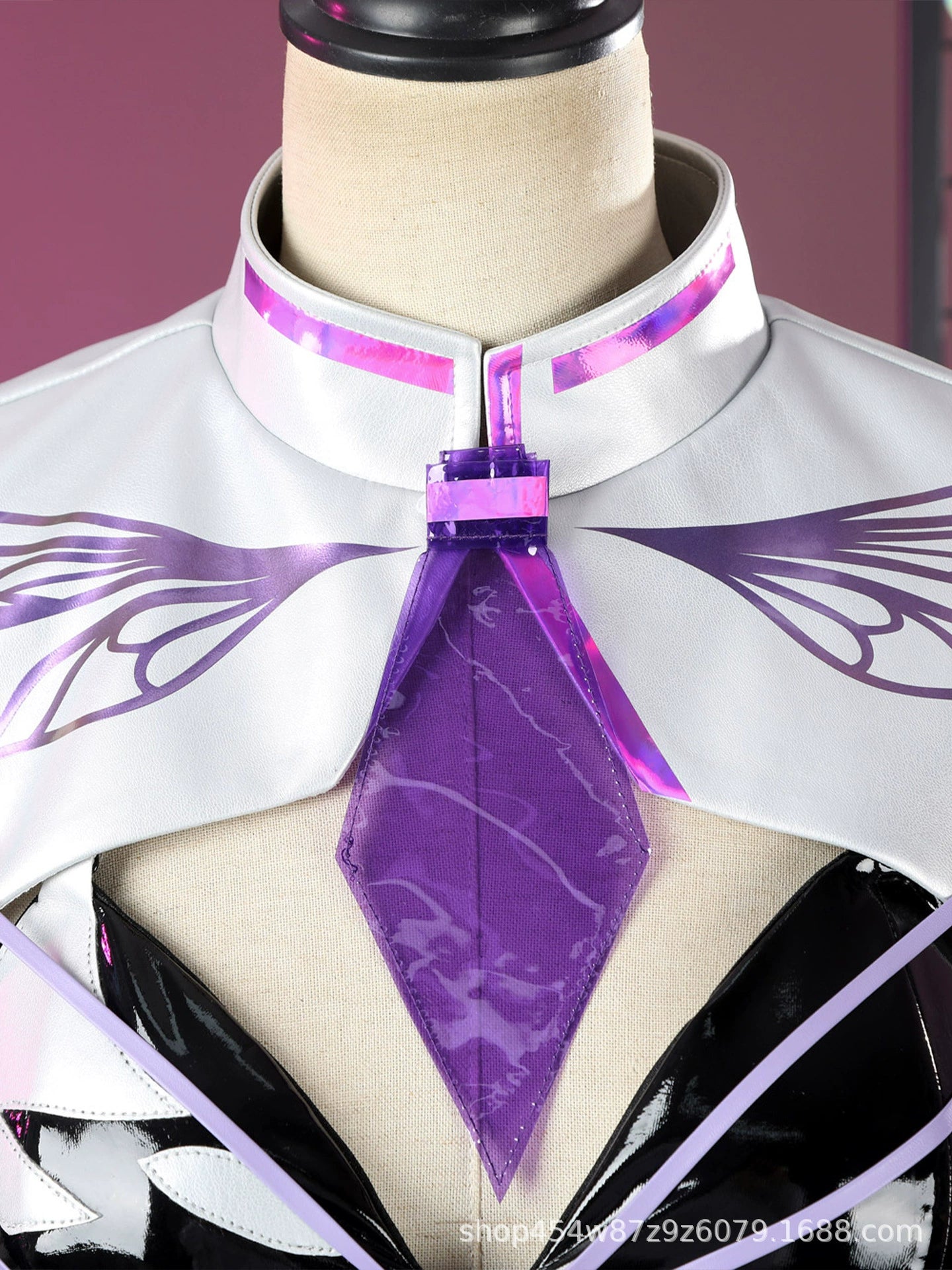 Konzert Path to Nowhere Lila-Schwarzes Konzert-Outfit Cosplay Kostuem Damen