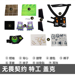 Gekko Valorant Streetwear Set Cosplay Kostuem Damen Gruen Schwarz