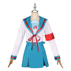 Haruhi Suzumiya Haruhi Suzumiya Blaue Sailor Uniform Cosplay Kostuem Damen